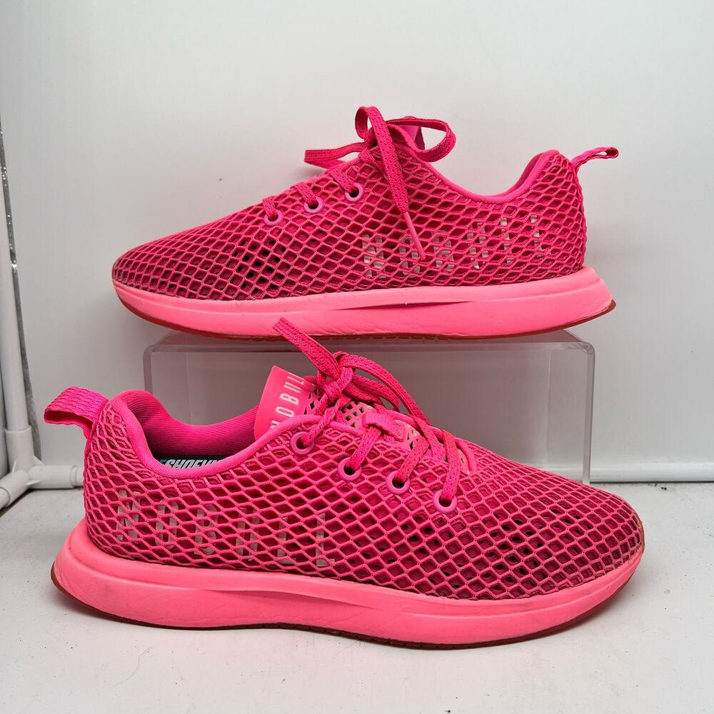 NoBull Shoes Womens 7.5 Diamond Knit Runner Running Pink Sneakers